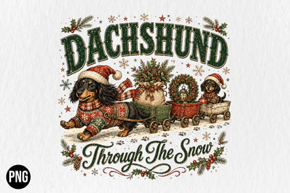 Christmas Dachshund PNG