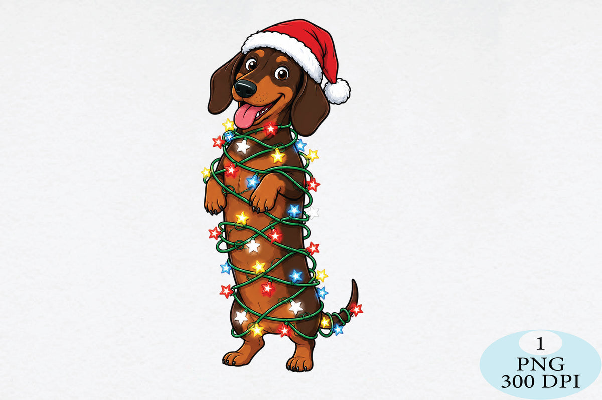 Christmas Dachshund Dog PNG