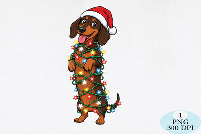 Christmas Dachshund Dog PNG