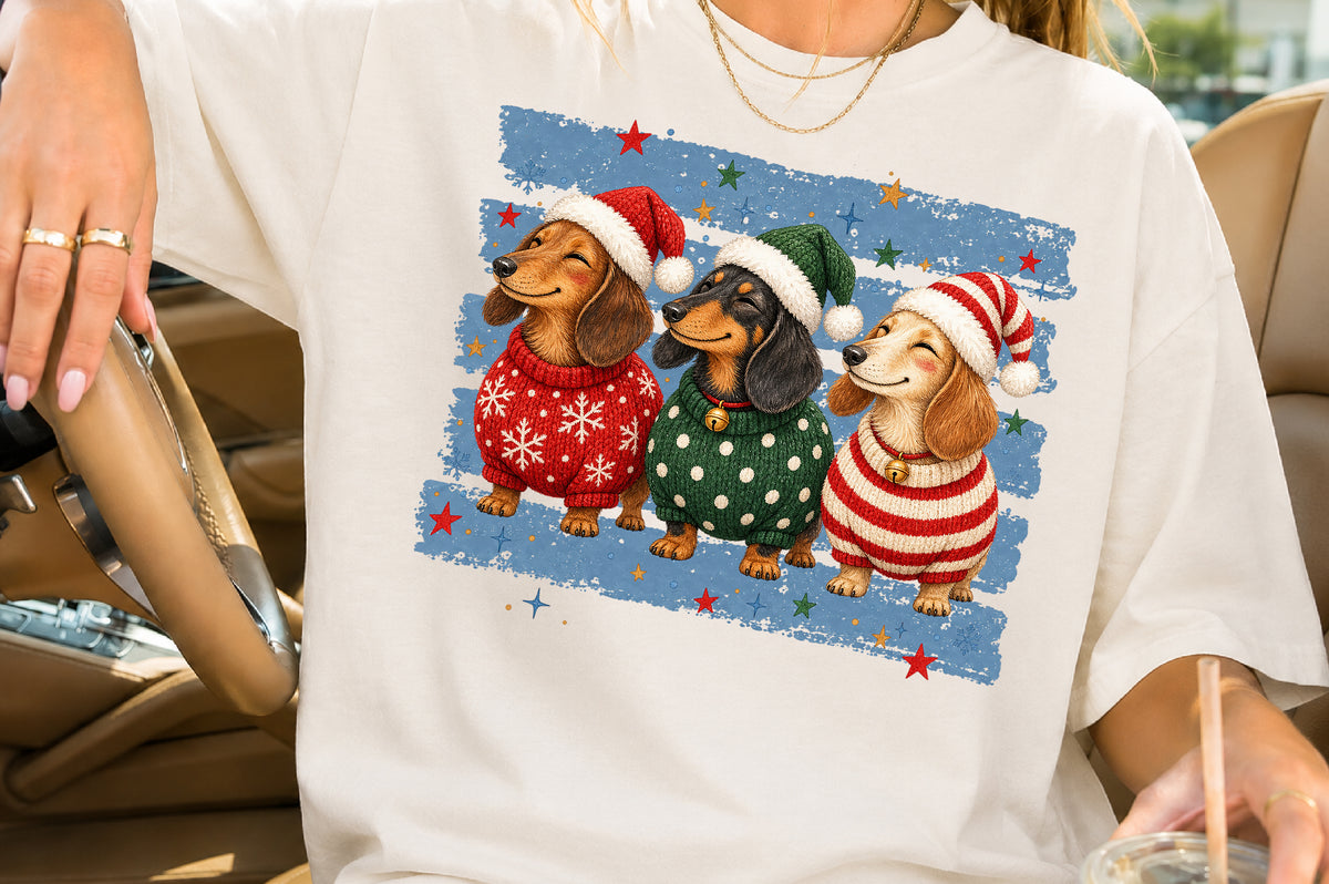 Christmas Dachshund PNG Cute Dog Sublimation