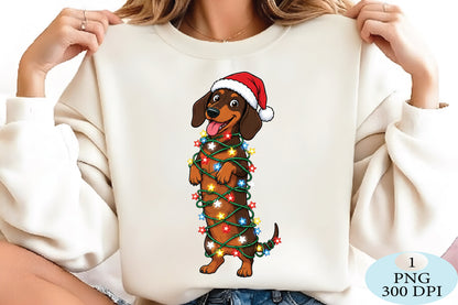 Christmas Dachshund Dog PNG