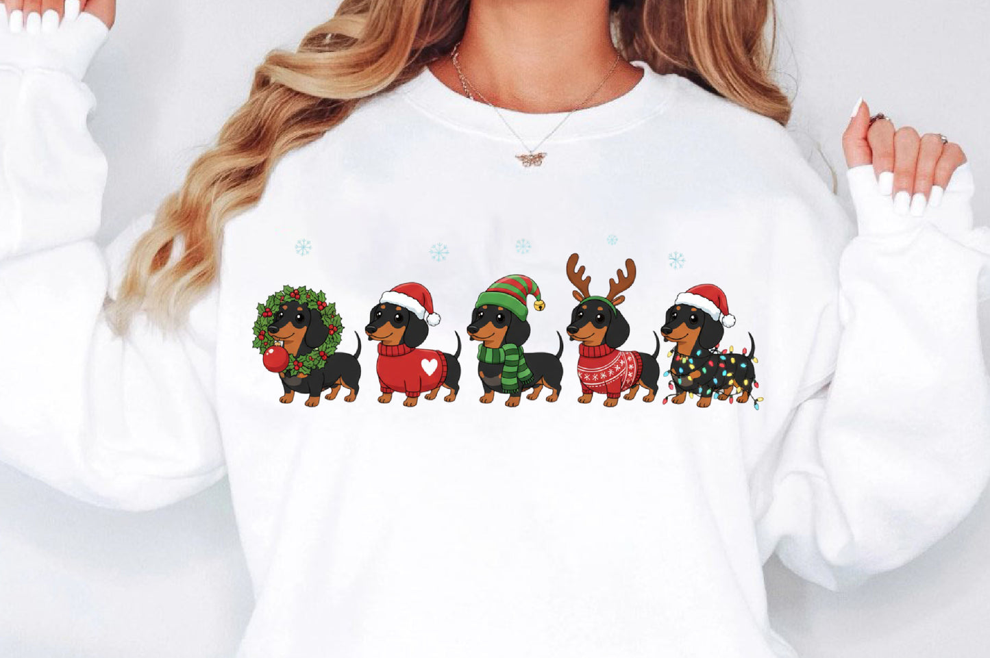 Christmas Dachshund PNG Cute Holiday Wiener Dog Sublimation