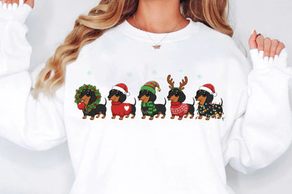 Christmas Dachshund PNG Cute Holiday Wiener Dog Sublimation