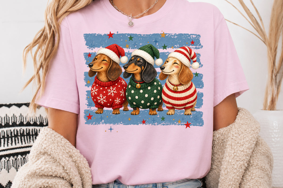 Christmas Dachshund PNG Cute Dog Sublimation