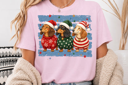 Christmas Dachshund PNG Cute Dog Sublimation