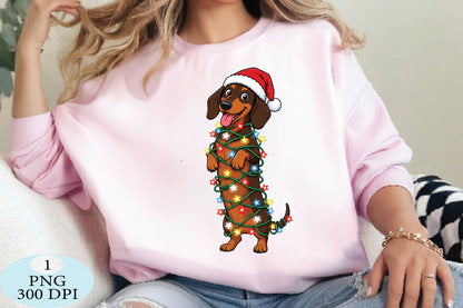 Christmas Dachshund Dog PNG