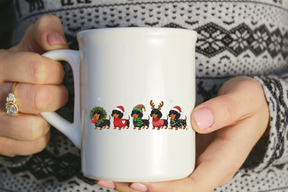Christmas Dachshund PNG Cute Holiday Wiener Dog Sublimation