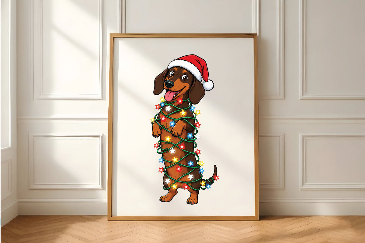 Christmas Dachshund Dog PNG