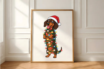 Christmas Dachshund Dog PNG