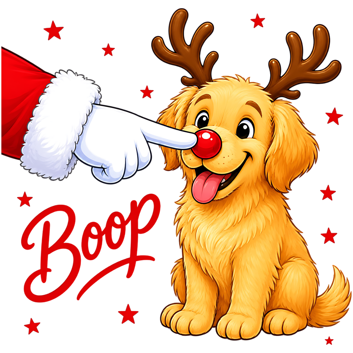 Christmas Dog Boop Reindeer PNG