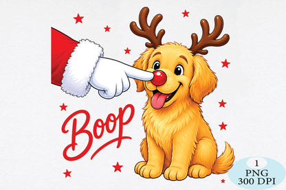 Christmas Dog Boop Reindeer PNG