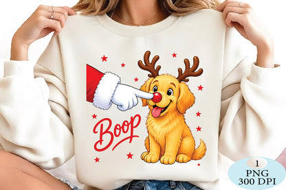 Christmas Dog Boop Reindeer PNG