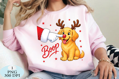 Christmas Dog Boop Reindeer PNG
