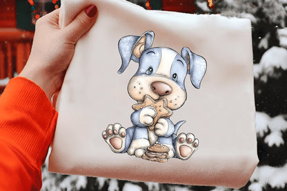 Christmas Dog Clipart Bundle | Cute Watercolor Holiday Dogs PNG | Festive Puppy Clipart