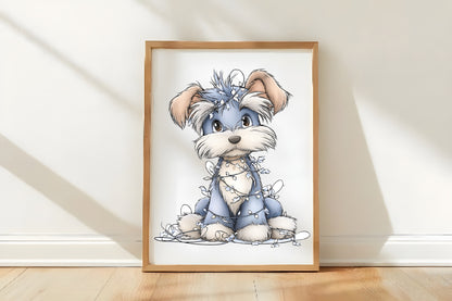 Christmas Dog Clipart Bundle | Cute Watercolor Holiday Dogs PNG | Festive Puppy Clipart