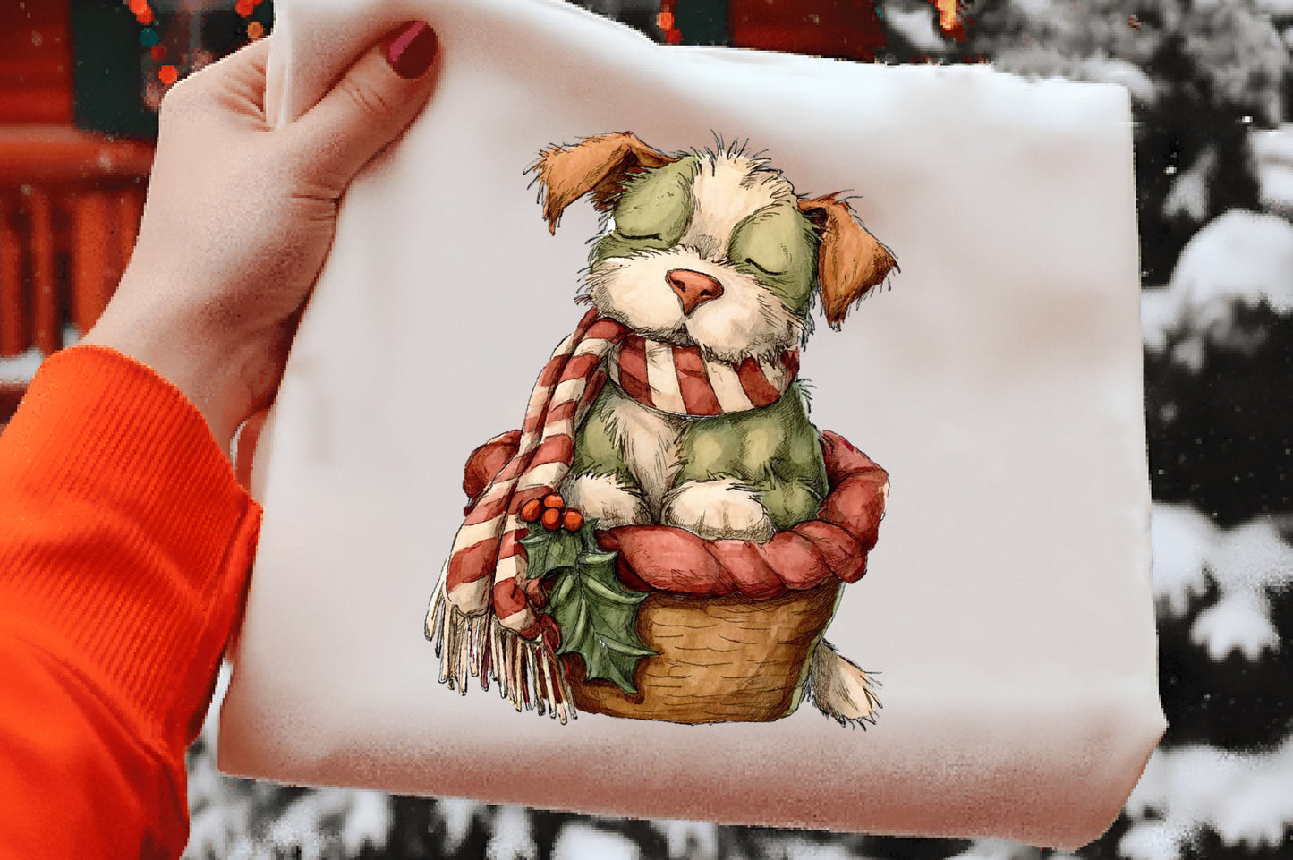 Christmas Dog Clipart PNG Bundle | Cute Watercolor Holiday Dogs Clipart | Festive Christmas Puppy PNG