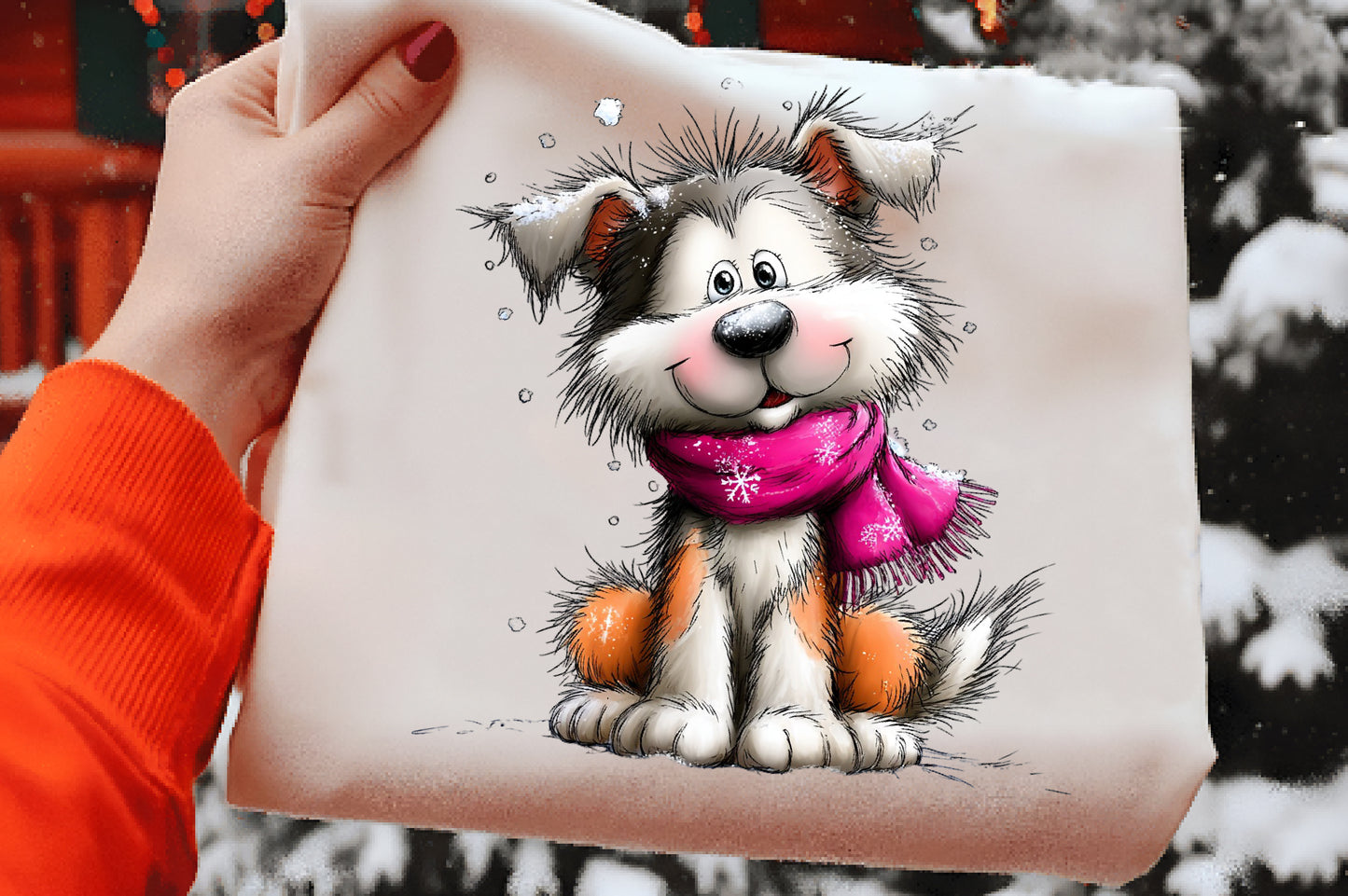 Christmas Dog Clipart PNG Bundle | Cute Watercolor Holiday Dog Clipart | Festive Christmas Puppy PNG