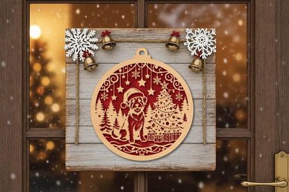 Christmas Dog Ornament Laser Cut SVG