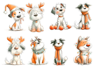 Christmas Dog PNG Cute Holiday Puppy Clipart Sublimation Design
