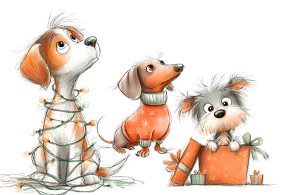 Christmas Dog PNG Cute Holiday Puppy Clipart Sublimation Design