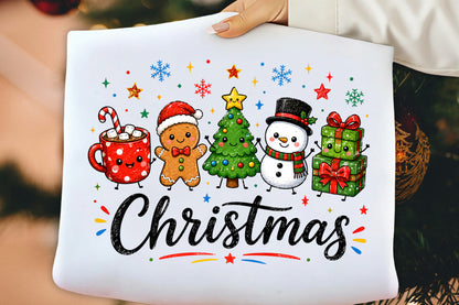 Christmas Doodle Characters Gingerbread Snowman Christmas Tree PNG