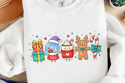 Christmas Doodle Characters PNG Cute Holiday Christmas Clipart