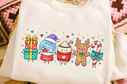 Christmas Doodle Characters PNG Cute Holiday Christmas Clipart
