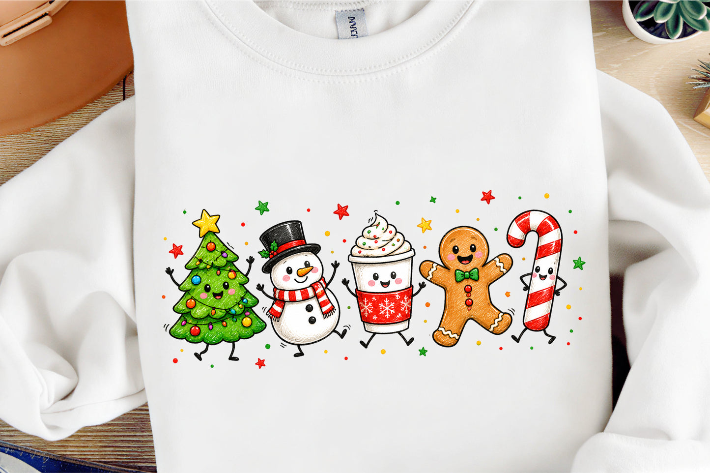Cute Christmas Doodle Characters PNG Christmas Sublimation