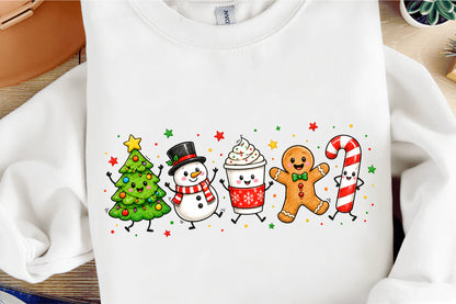 Cute Christmas Doodle Characters PNG Christmas Sublimation