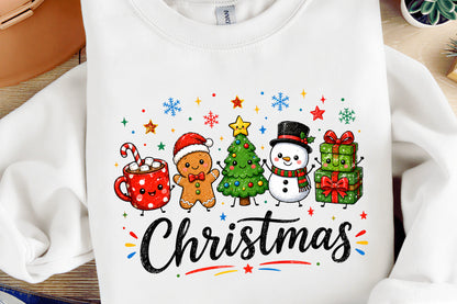 Christmas Doodle Characters Gingerbread Snowman Christmas Tree PNG