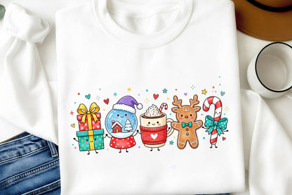 Christmas Doodle Characters PNG Cute Holiday Christmas Clipart