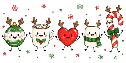 Cute Christmas Doodle PNG, Hot Cocoa Candy Cane Ornament Holiday Sublimation Design