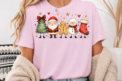 Christmas Doodle Characters PNG Santa Tree Gingerbread Snowman Stocking Sublimation