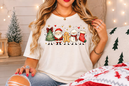 Christmas Doodle Characters PNG Santa Tree Gingerbread Snowman Stocking Sublimation
