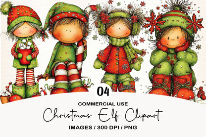 Christmas Elf Clipart PNG Cute Christmas Elves