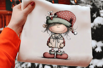 Christmas Elf Clipart PNG Bundle | Cute Watercolor Holiday Elf Clipart