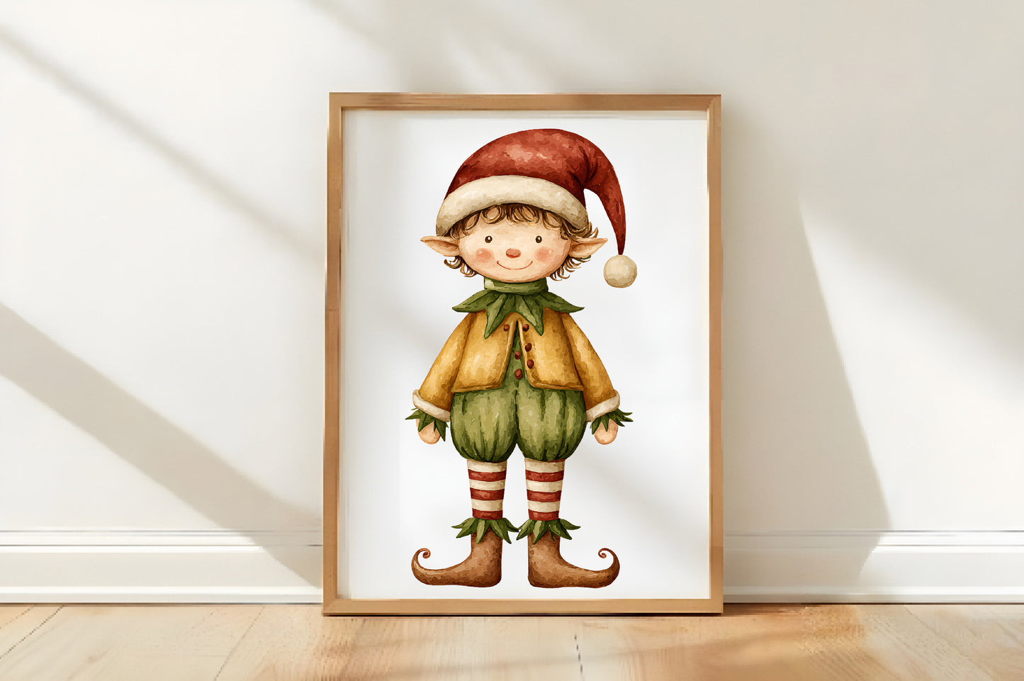 Christmas Elf Watercolor Clipart PNG Bundle | Cute Holiday Elf Clipart