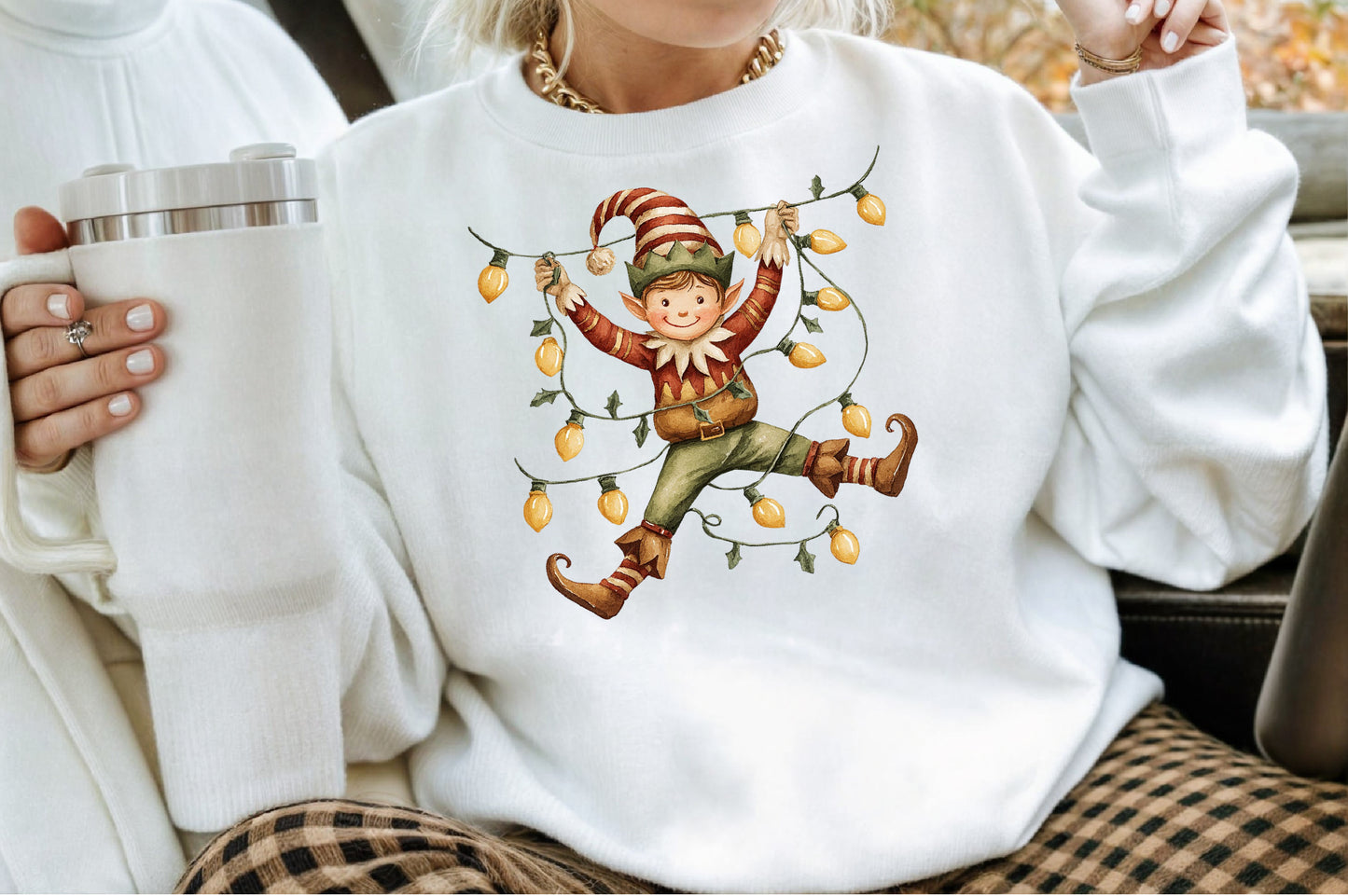 Christmas Elf Watercolor Clipart PNG Bundle