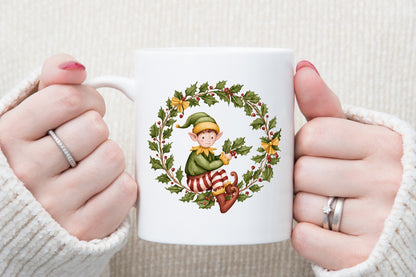 Christmas Elf Watercolor Clipart PNG Bundle
