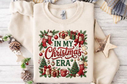 In My Christmas Era PNG, Christmas Stockings Gift Sublimation Design, Holiday Christmas Tree Presents PNG