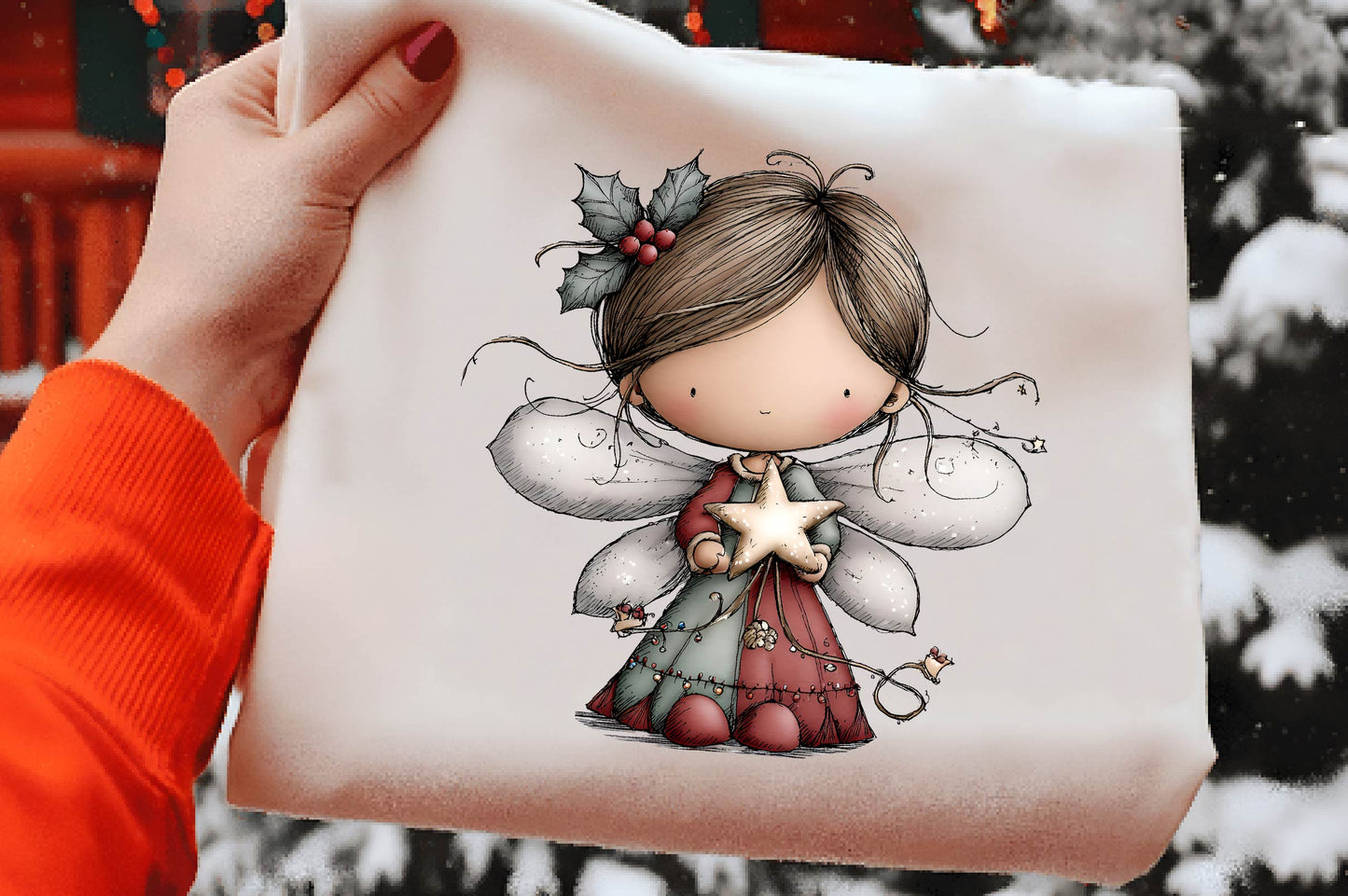 Christmas Fairy Clipart PNG Bundle | Cute Watercolor Holiday Fairy Clipart