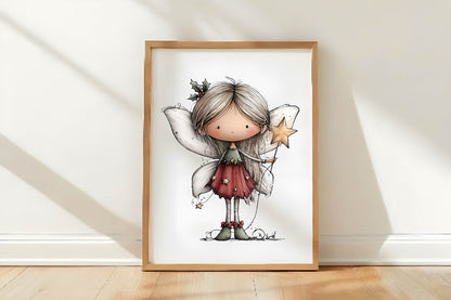 Christmas Fairy Clipart PNG Bundle | Magical Watercolor Holiday Fairy Clipart
