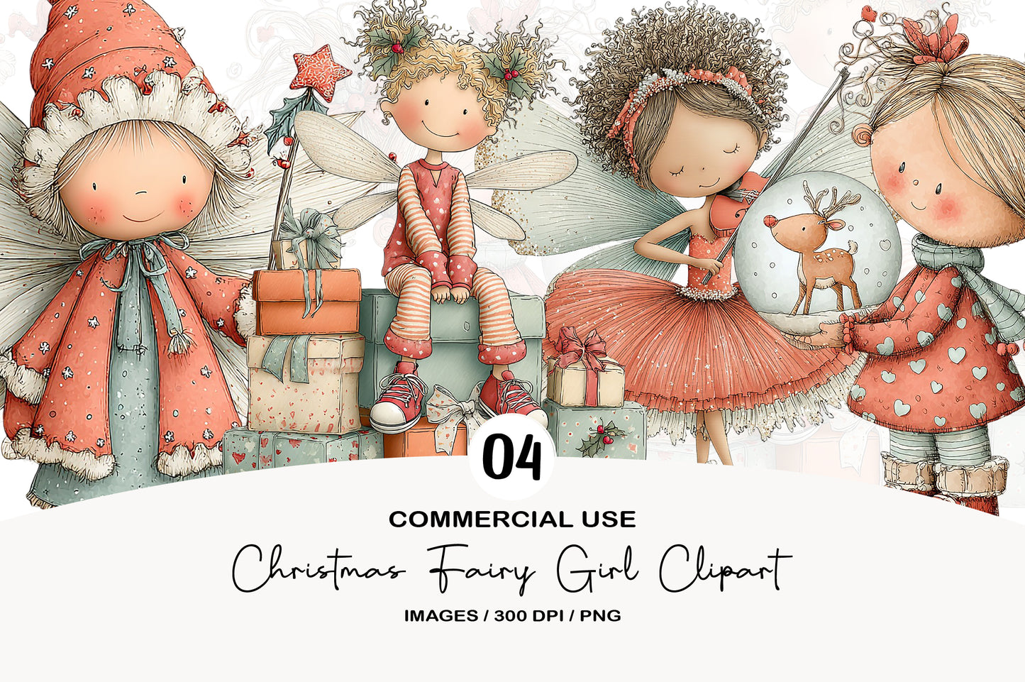Christmas Fairy Girl Clipart PNG