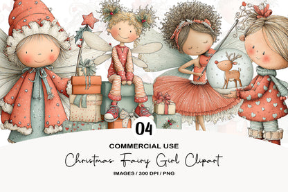 Christmas Fairy Girl Clipart PNG