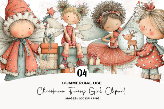 Christmas Fairy Girl Clipart PNG