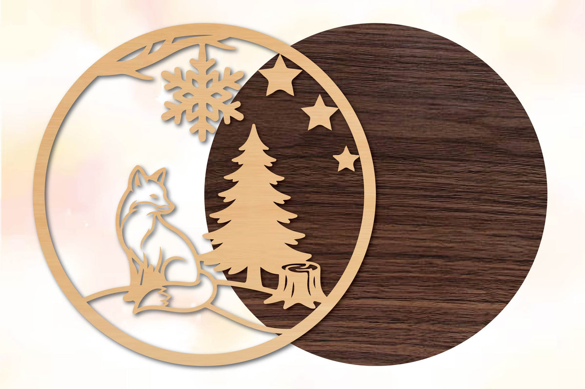 Winter Fox Christmas SVG