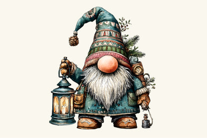 Christmas Funny Gnome Clipart PNG – 4 Designs