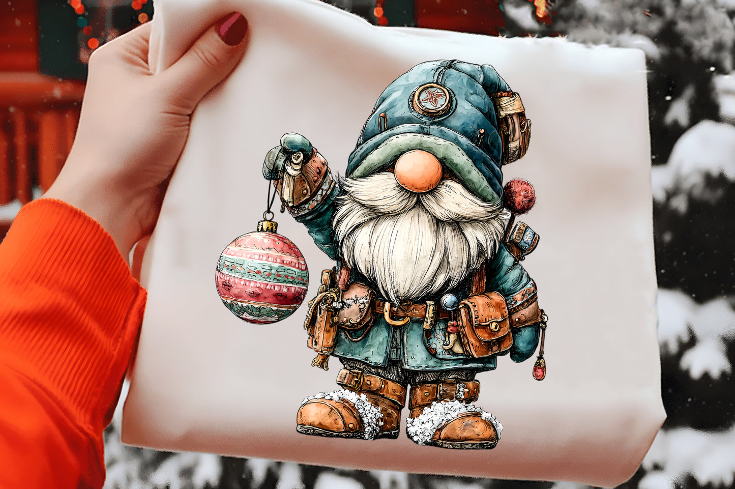 Christmas Funny Gnome Clipart PNG – 4 Designs