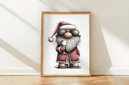 Christmas Funny Santa Clipart PNG Bundle | Cute Watercolor Funny Santa Claus Clipart | Merry Holiday Santa PNG
