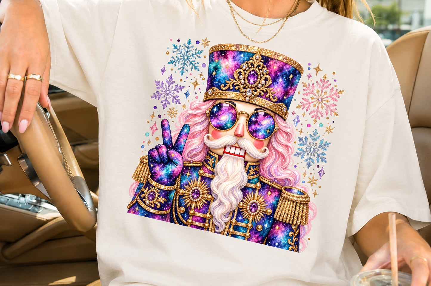 Christmas Galaxy Nutcracker PNG Cosmic Fantasy Soldier Sublimation Design